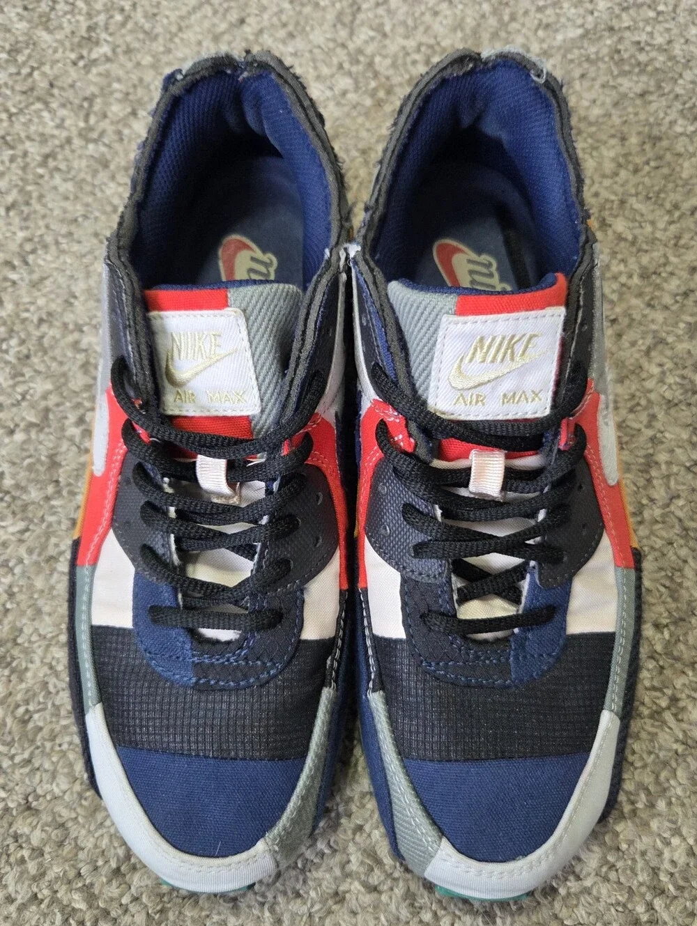 Nike Air Max 90 QS Legacy Patchwork Shoes Women’s SZ 8.5 College Navy DJ4878 400